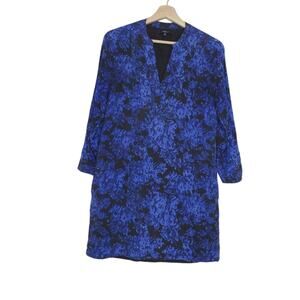 Madewell | 100% Silk Shell Director 3/4 Sleeve Lined Floral Shift Dress Pockets